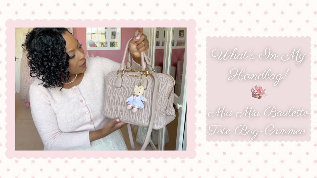 WHAT'S IN MY BAG! | MIU MIU CAMMEO BAULETTO TOTE BAG 🎀