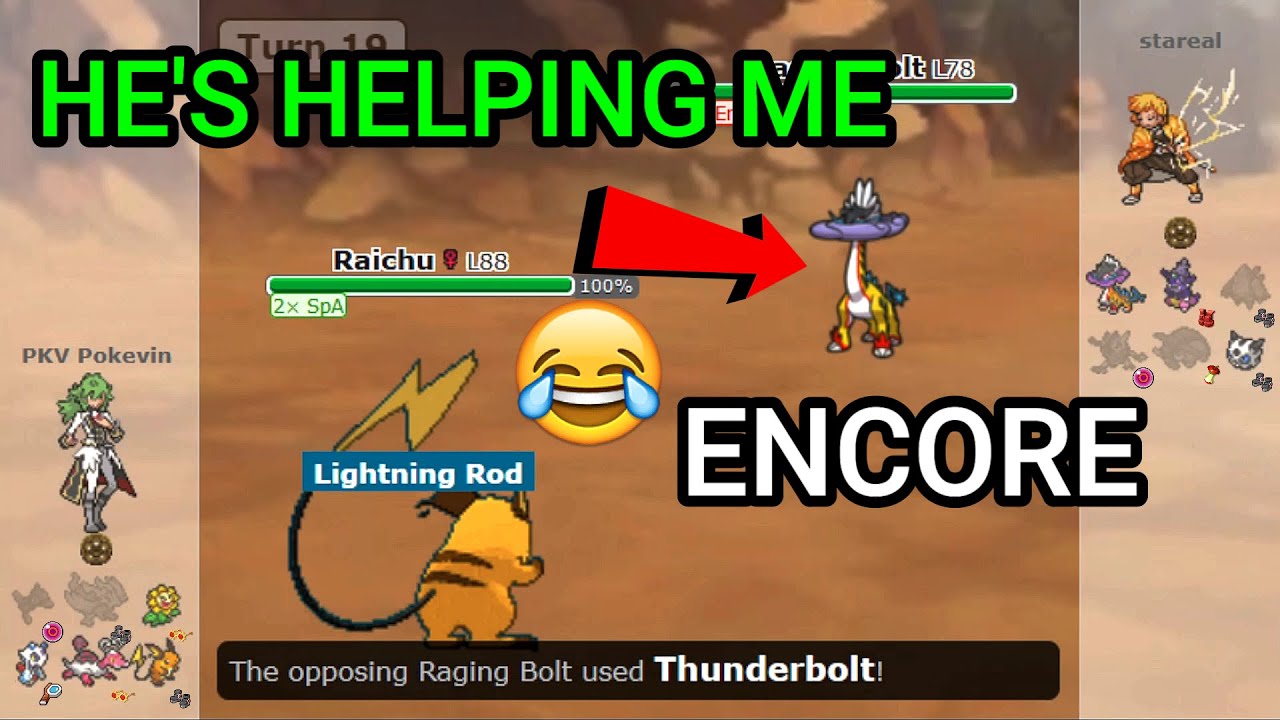Raichu Is Helped By My Opponent! Pokemon Showdown Random Battles) (High Ladder)