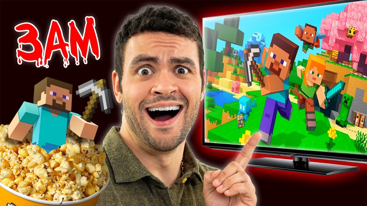NUNCA ASSISTA FILMES DE MINECRAFT ÀS 3 HORAS DA MANHÃ!!