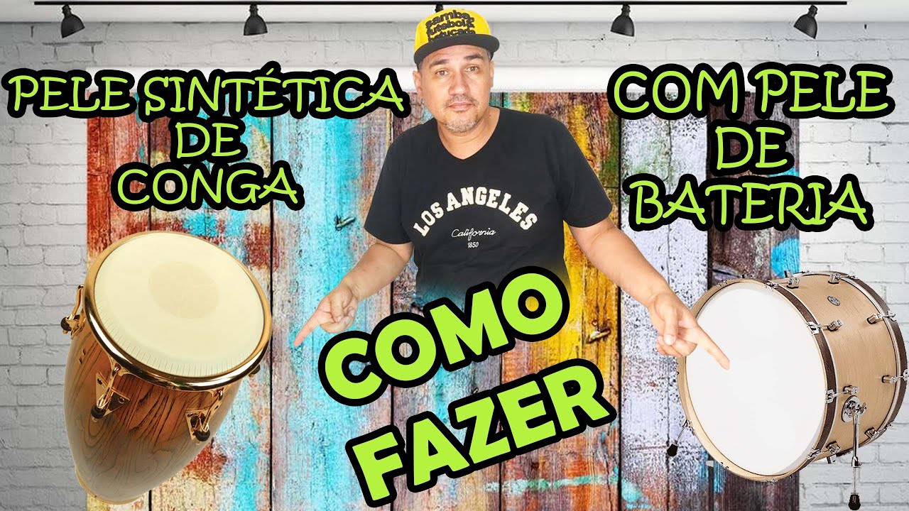 Pele Sintética de conga com Pele de Bateria - COMO FAZER