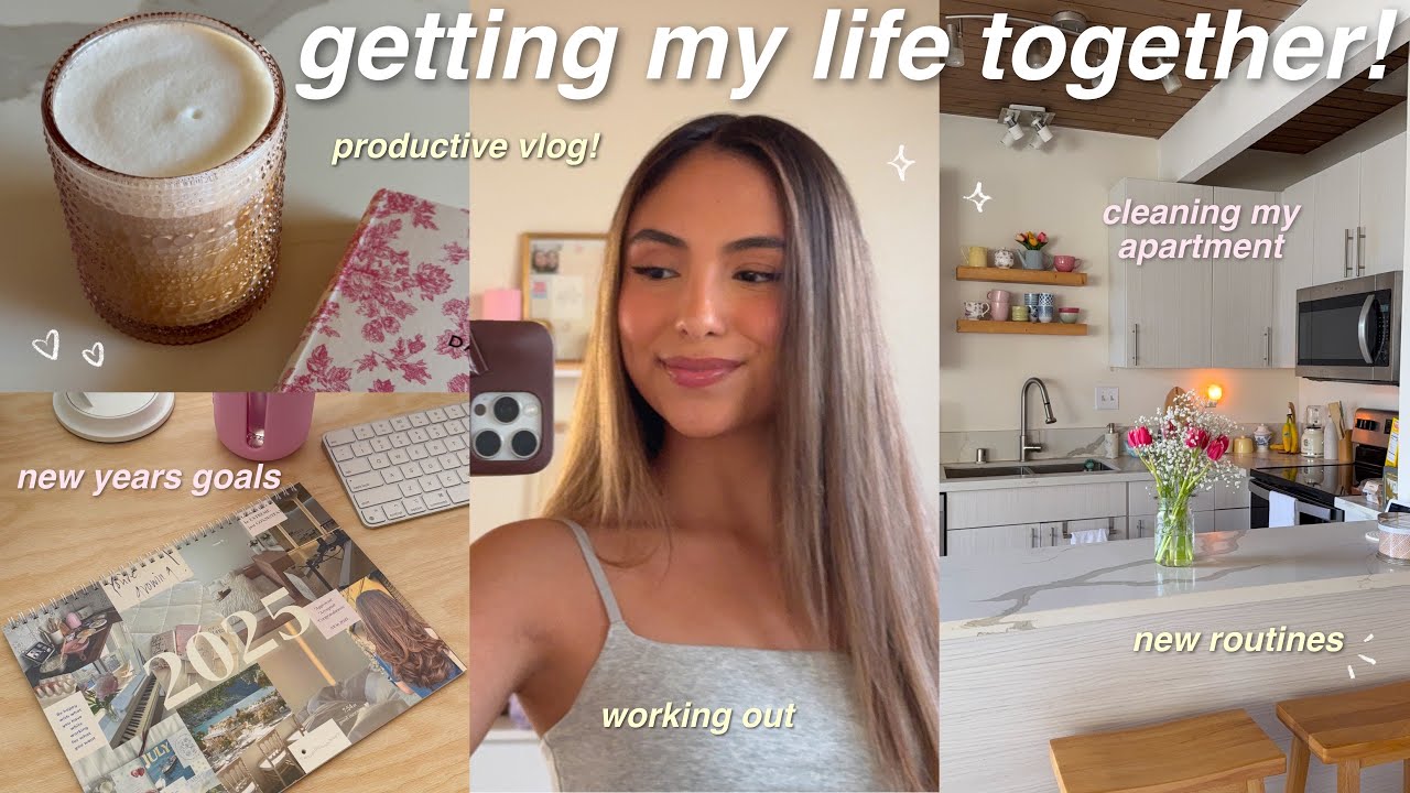 GETTING MY LIFE TOGETHER FOR 2025 🧘🏻&zwj;♀️ working out, cleaning, new years goals, new nails, etc!