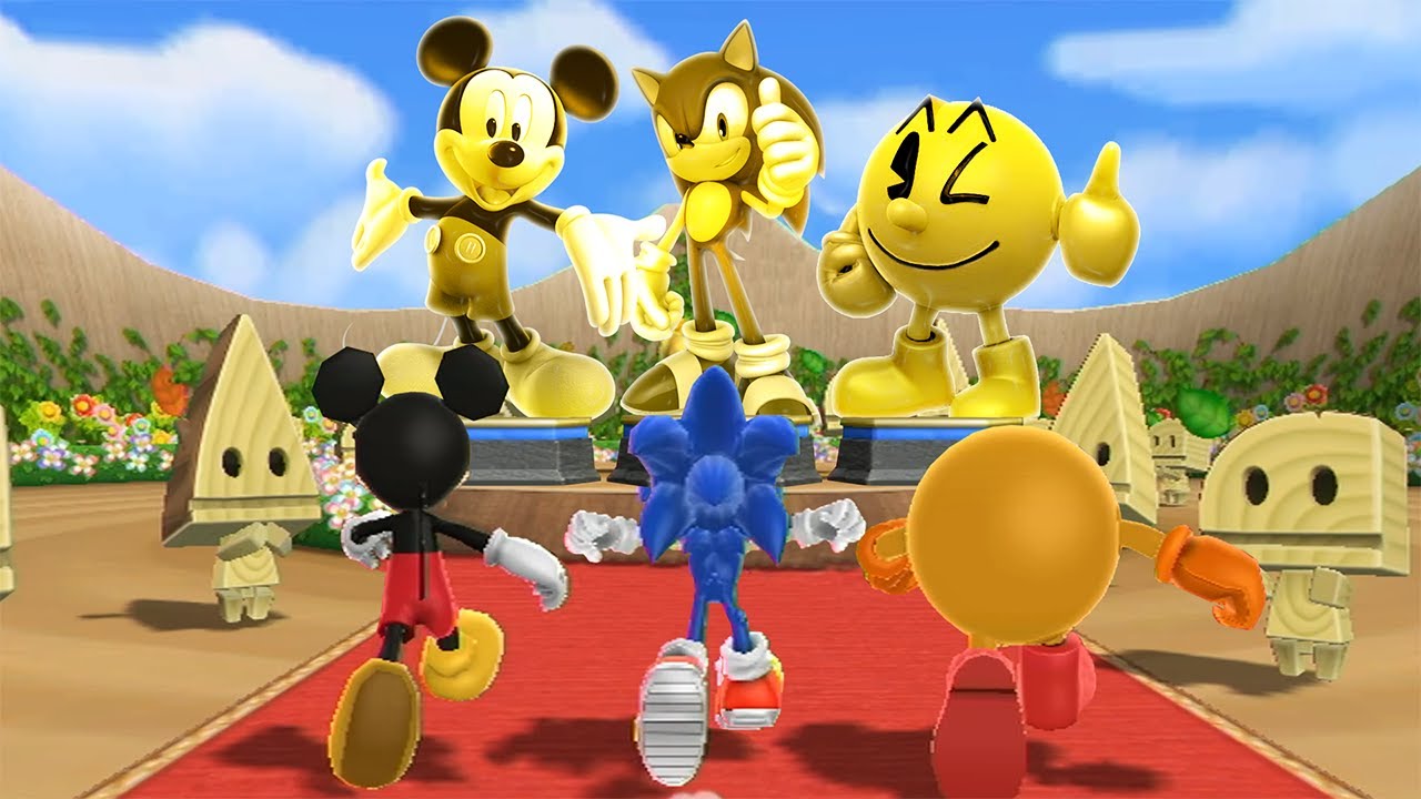 Mario Party 9 Minigames - Sonic Vs Mario Vs Pac Man Vs Mickey Mouse (Master Difficulty)