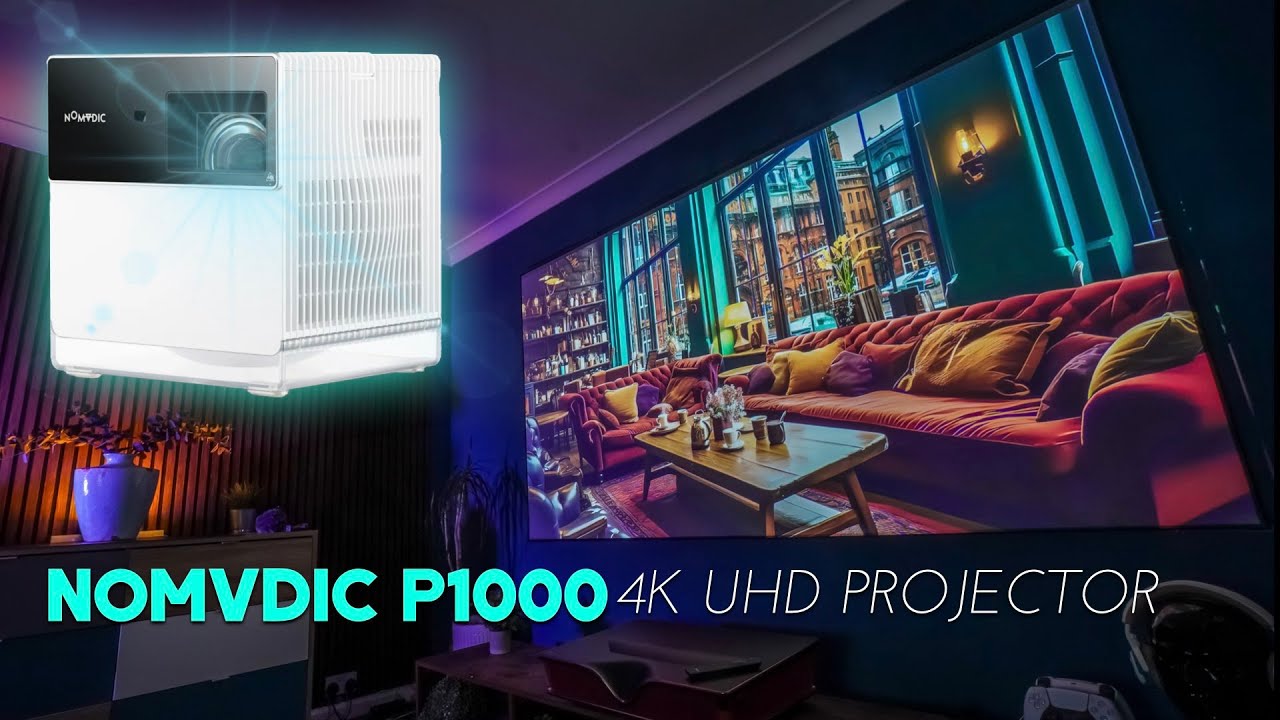 Проектор NOMVDIC P1000 4K Ultra HD | Компактный домашний кинотеатр для игр и просмотра фильмов!
