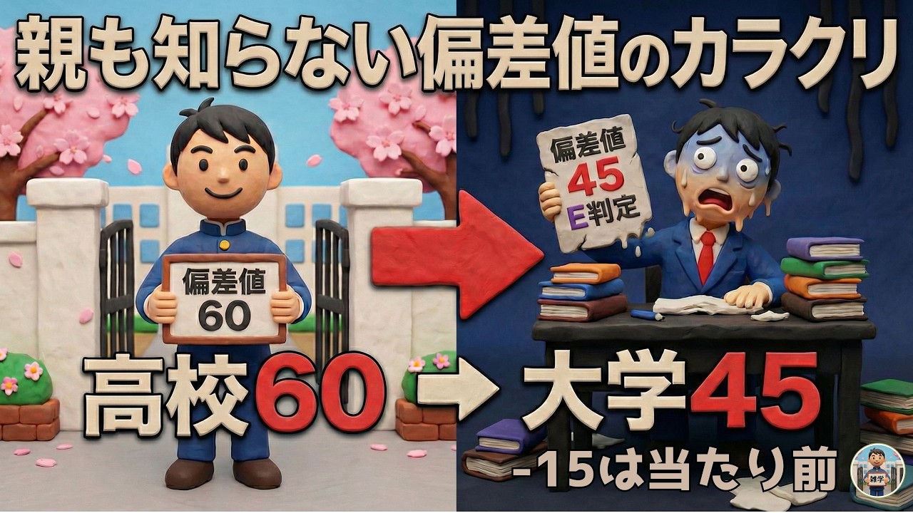 【残酷な真実】親も知らない偏差値のカラクリ。「高校60➡大学45」になる本当の理由とは？