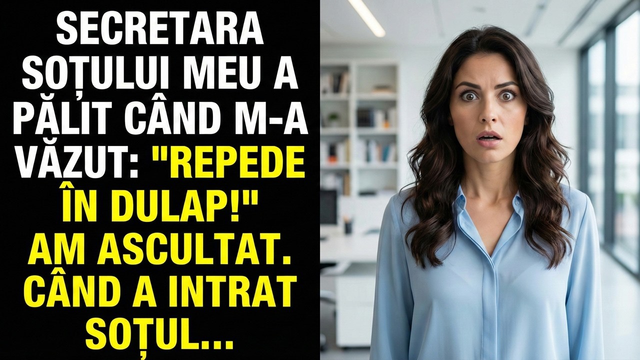Secretara a șoptit: «Repede, în dulap!» Și a închis ușa. După un minut, am auzit vocea soțului meu..