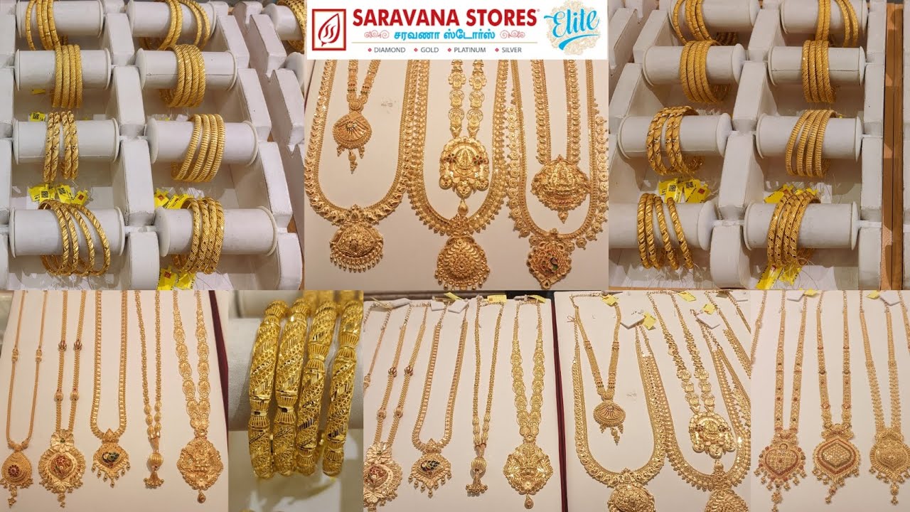 Saravana Elite 6 Grams Bangles & 5 Savaran Haram Latest Designs/ Kolkata Haram & U type Cbe Haram