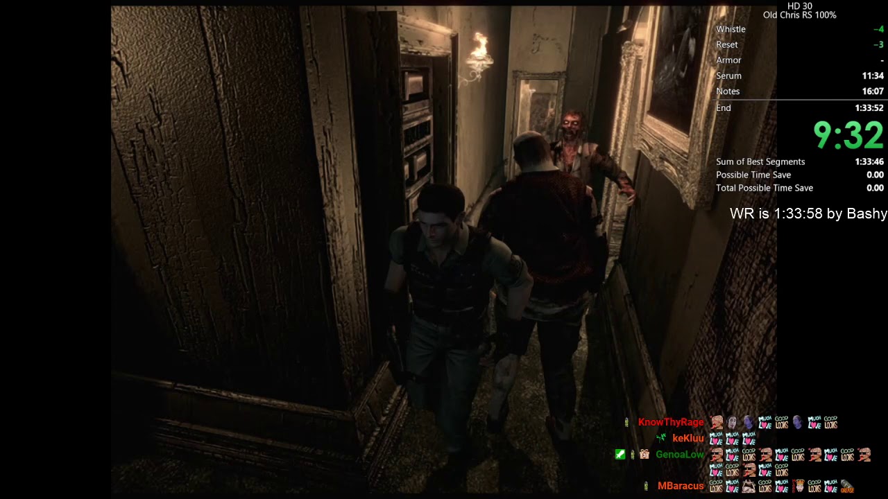 (Console WR) RE HD Chris Real Survival 100% Speedrun 1:32:48