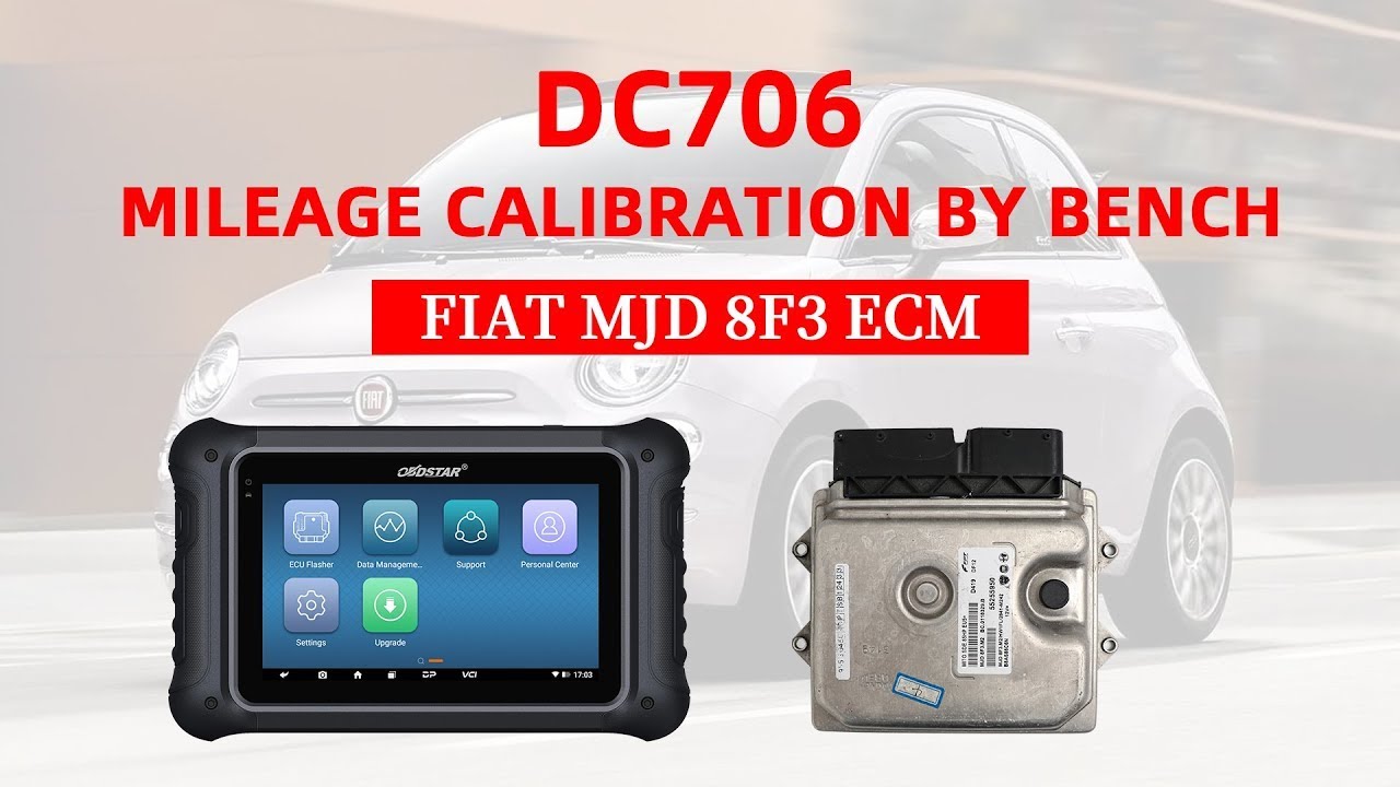OBDSTAR DC706 FIAT MJD 8F3 ECM Mileage Correction on Bench  -OBDII365