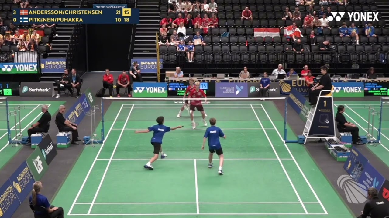 Badminton 2023 European U17 Team Championships Mens Doubles Finland vs Denmark Highlights