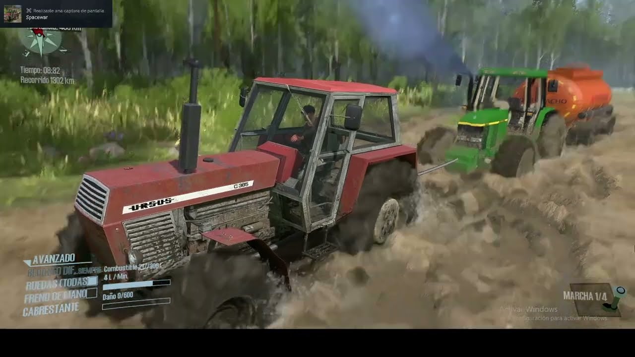 MUDRUNNER / sacando tractor Jhon Deere del lodo.