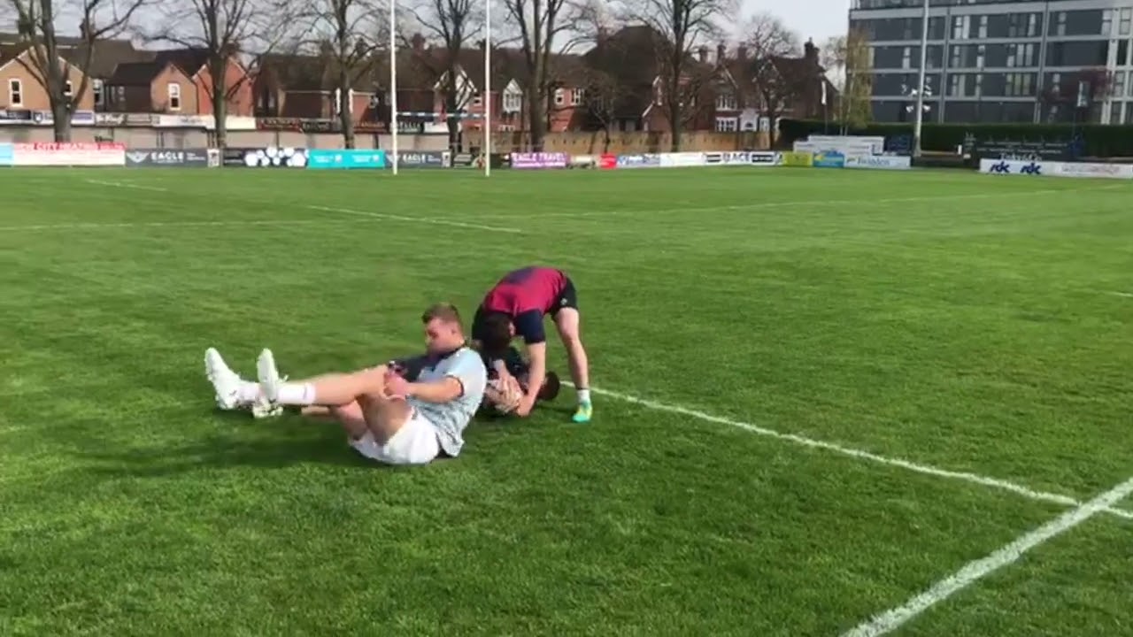 Bedford blues show is a  rugby training/drill to help with your jackal technique