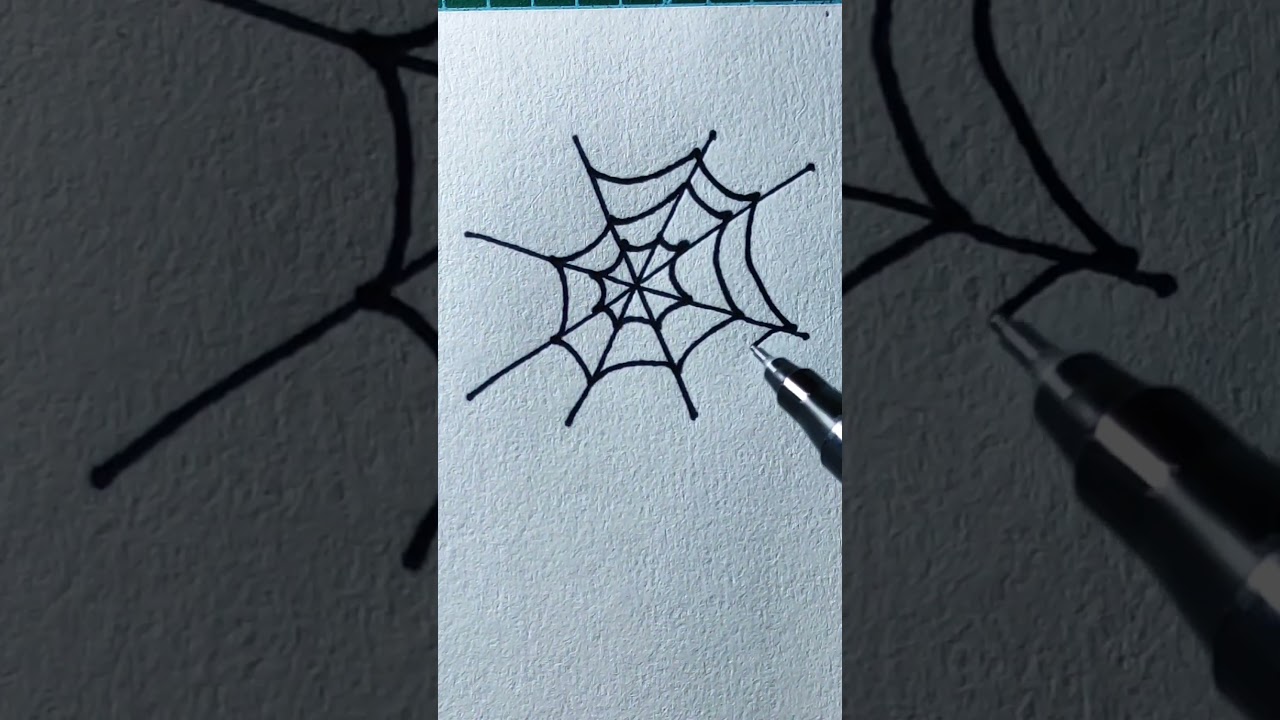 Easy Spider web 🕸️ drawing tutorial #art #painting #easydrawimg #drawingtutorial