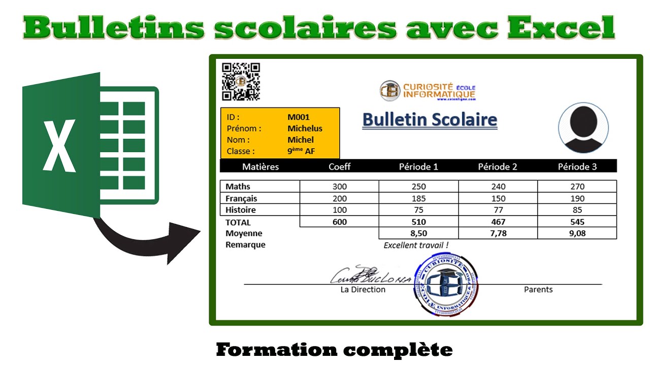 Comment générer des bulletins scolaires avec Excel