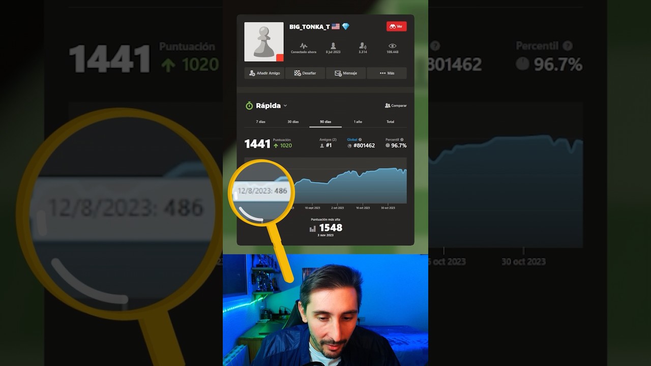 SUBIR 1000 de ELO en Ajedrez 😲💥 #ajedrez #elo