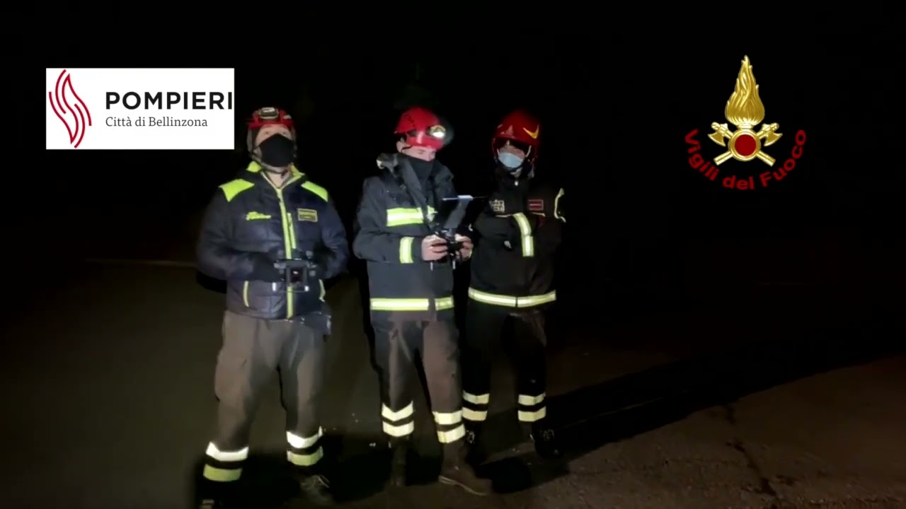 Droni in azione sull&rsquo;incendio di Indemini