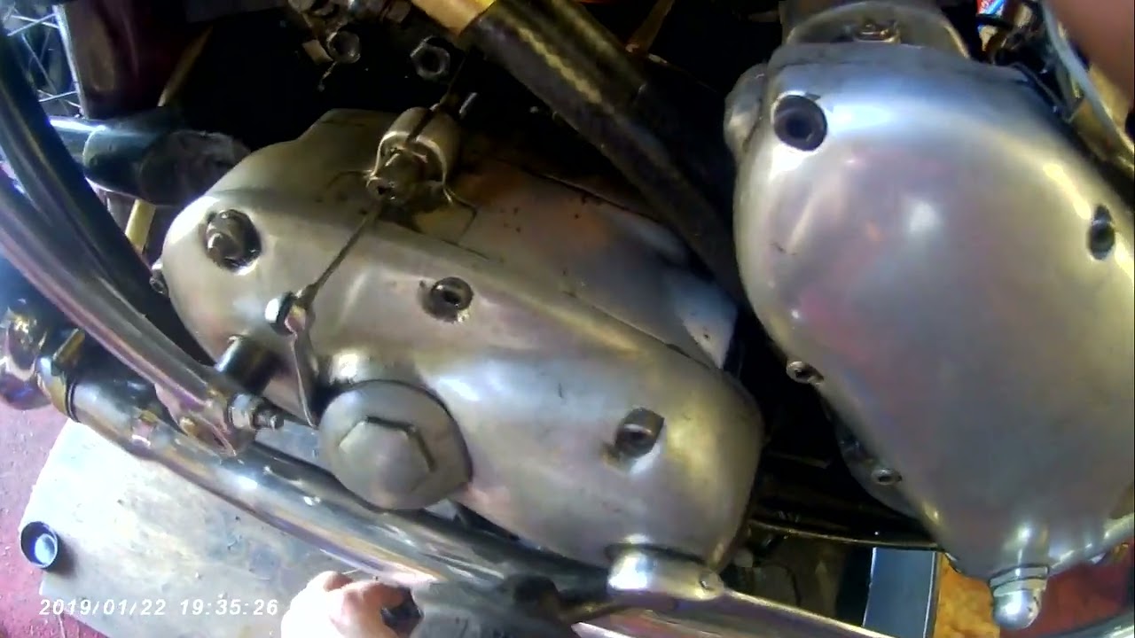 1955 Triumph oil change