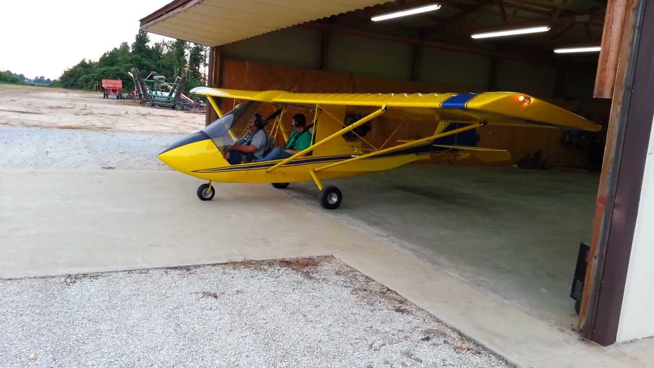 Ultra Light airplane take off and low fly-by.