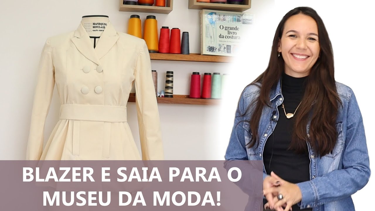 Fiz BLAZER e saia para uma exposição no MUSEU DA MODA