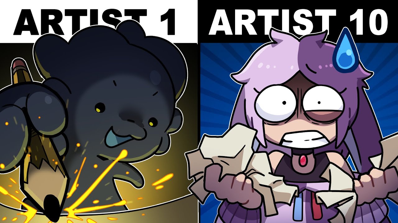 10 ARTISTS Make A COMIC Without COMUNICATING!? (Tryhard Version)