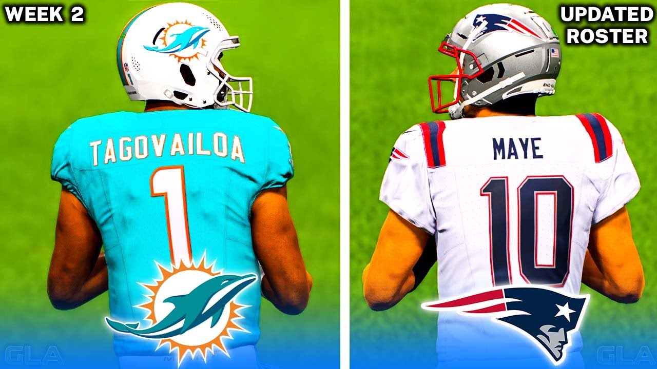 Patriots vs. Dolphins | Week 2 Simulation | 2025 - 2026 Updated Rosters | Madden 25 PS5