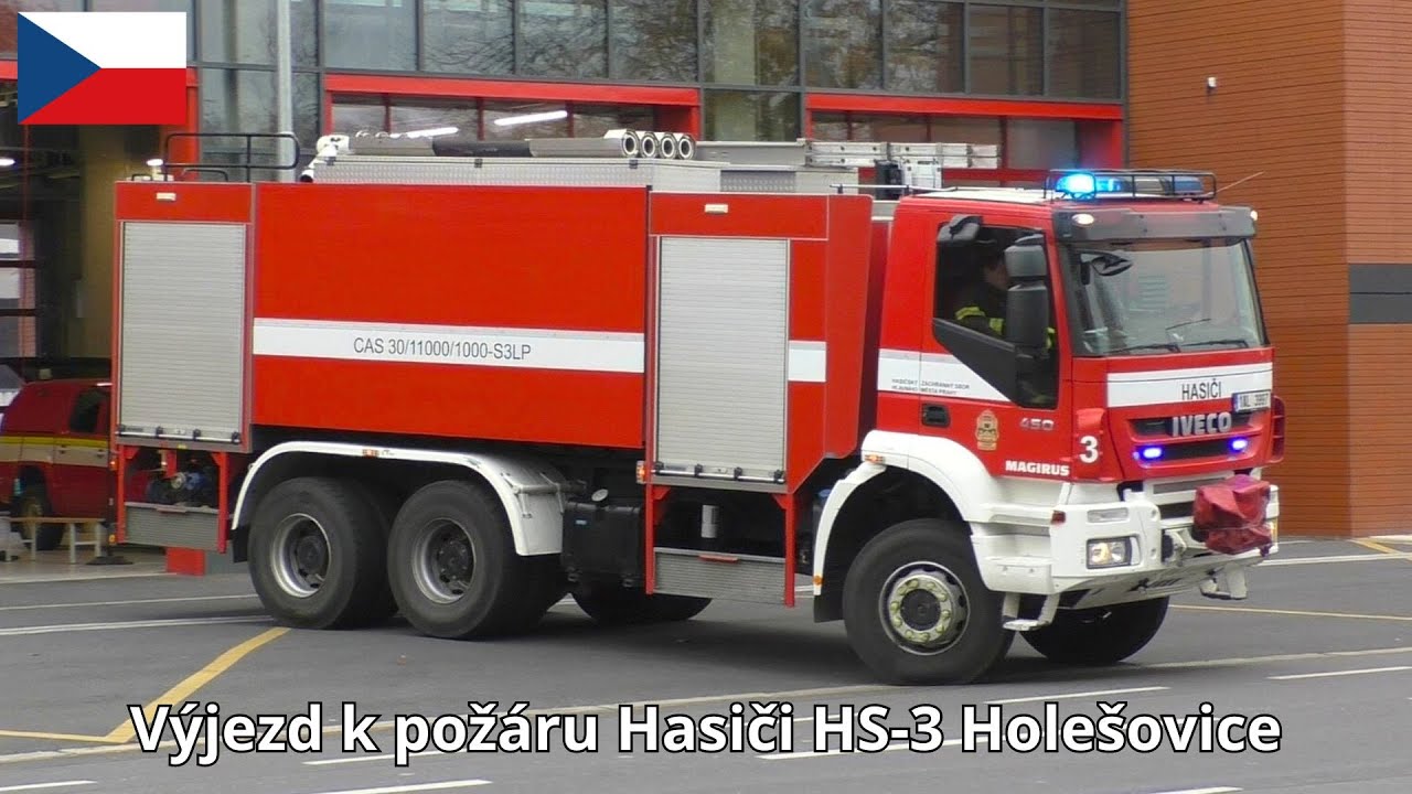 Výjezd k požáru Hasiči HS-3 Holešovice Praha - CAS 20 Scania, AZ 40 Iveco & CAS 30 Iveco!