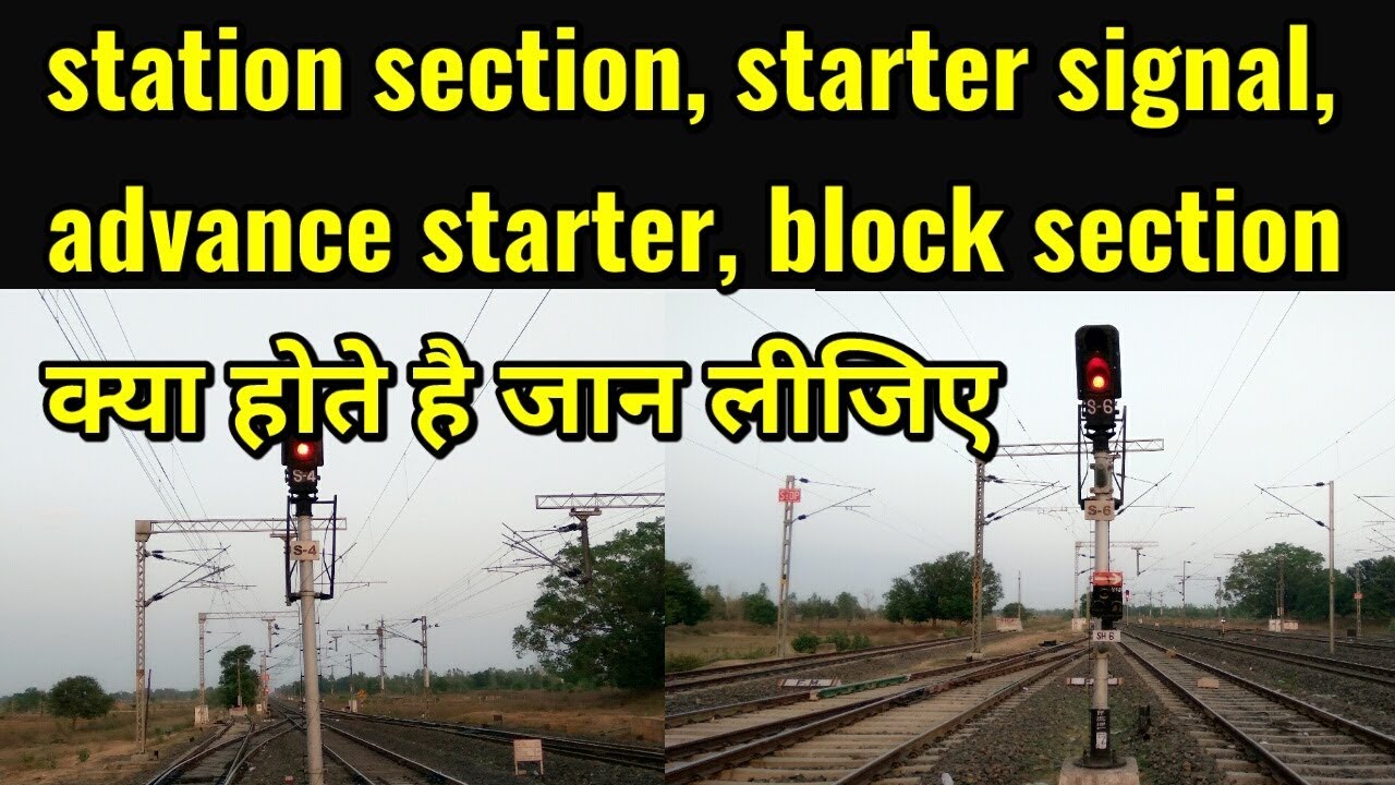 What are station section, starter signal, advance starter, block section in station