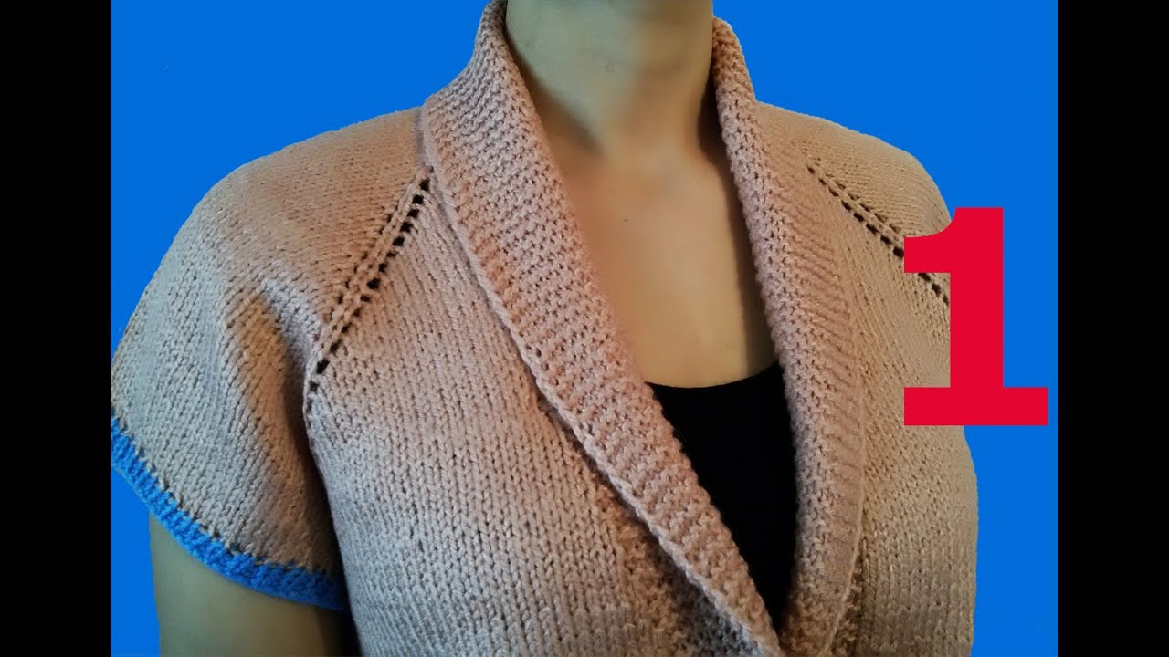 ШАЛЕВЫЙ ВОРОТНИК СПИЦАМИ. РЕГЛАН СВЕРХУ. МК 1-ЧАСТЬ KNITTED SHAWL COLLAR / ŞAL YAKA / Cuello chal