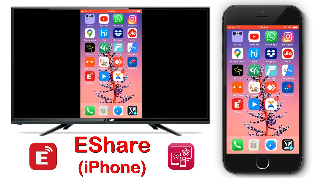 EShare iPhone (IOS) - Connect your iPhone (IOS) to Android Smart LED TV Using #eshare #airplay .