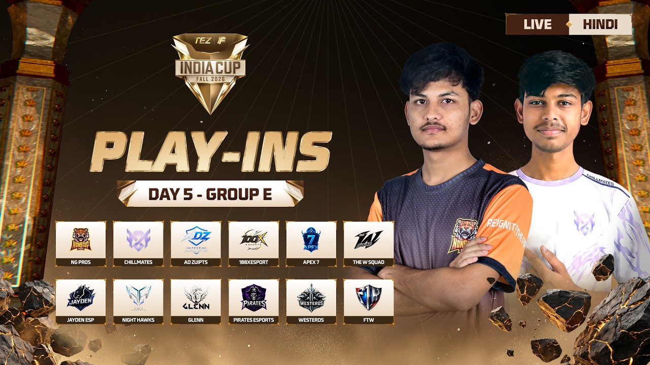 🔴 [HINDI] TEZ FFMIC 2026 Fall | Play-Ins Day 5 | Group E