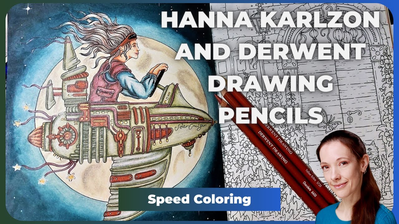 Hanna Karlzon Coloring Book Speed Coloring with Derwent Drawing Pencils