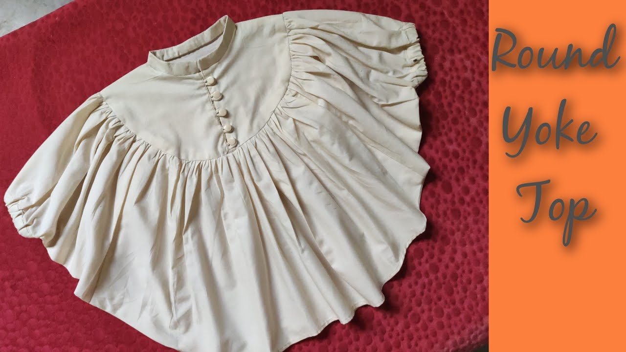 Round yoke Butterfly top cutting and stitching