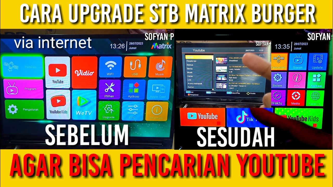 CARA UPGRADE STB MATRIX BURGER AGAR BISA PENCARIAN YOUTUBE