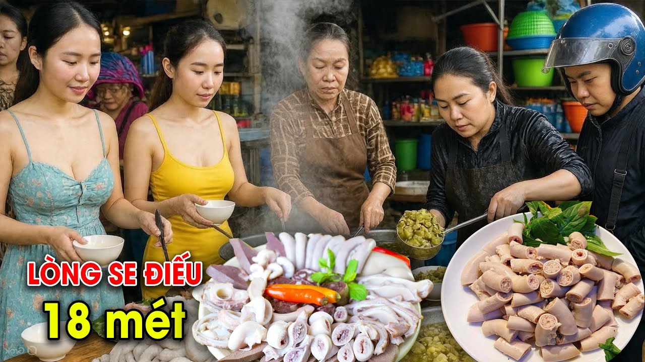 Cận cảnh lòng se điếu 18m là có thật.? Cô bán hàng có duyên nhất chợ Hà Nội