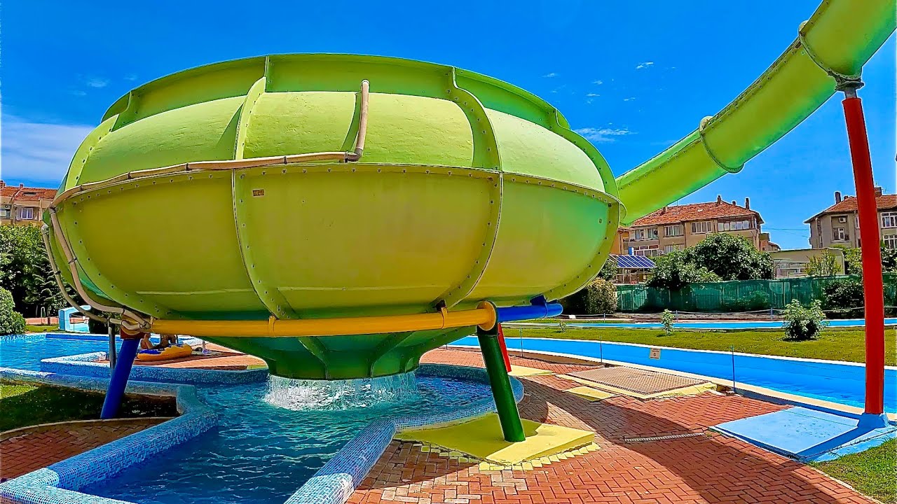 Space Bowl Waterslide Ride at Aqua Planet Primorsko