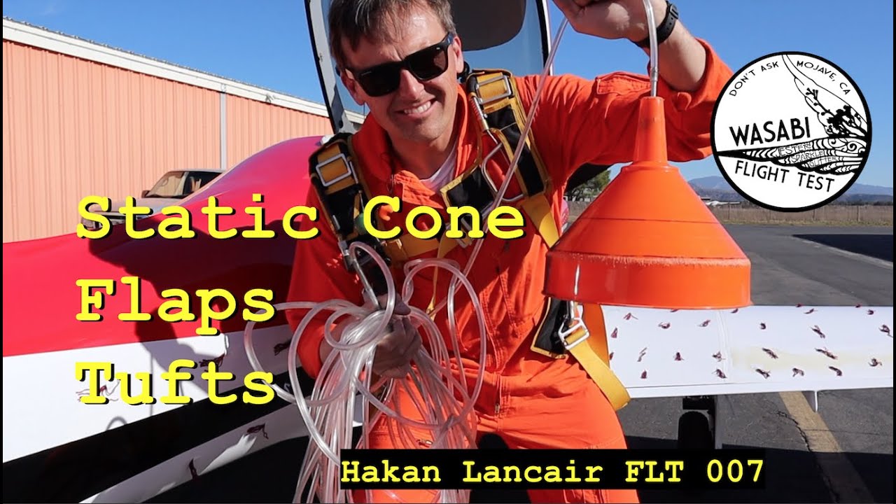 Flaps 45, Trailing Cone, Tufts -  Flt 7 - Hakan's Modified Lancair 320