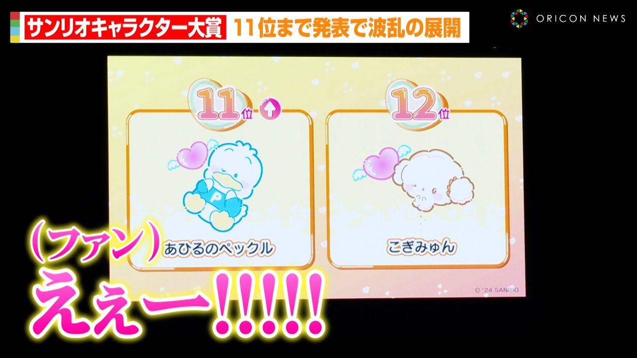 【2024年サンリオキャラクター大賞】波乱の展開にファン絶叫！？90位～11位発表でペックル&こぎみゅん&はなまるおばけランクイン『SANRIO FES 2024』2024年サンリオキャラクター大賞