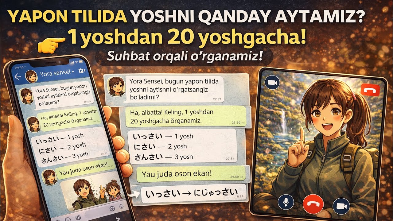 Yapon tilida yoshni qanday aytamiz? 🇯🇵 1歳〜20歳 gacha sanash @YoraSenseiSabaibaruNihonGo 