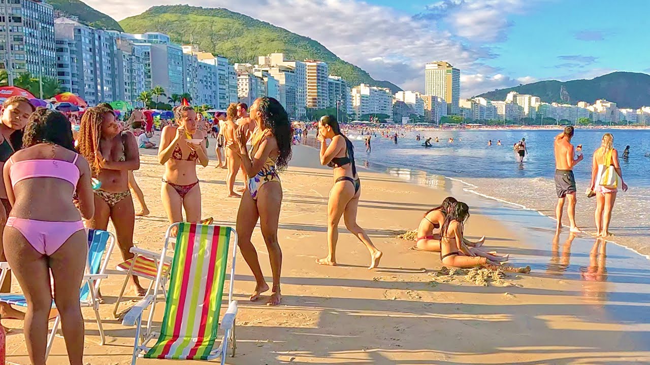 Walking COPACABANA BEACH, Rio de Janeiro Brazil 4K