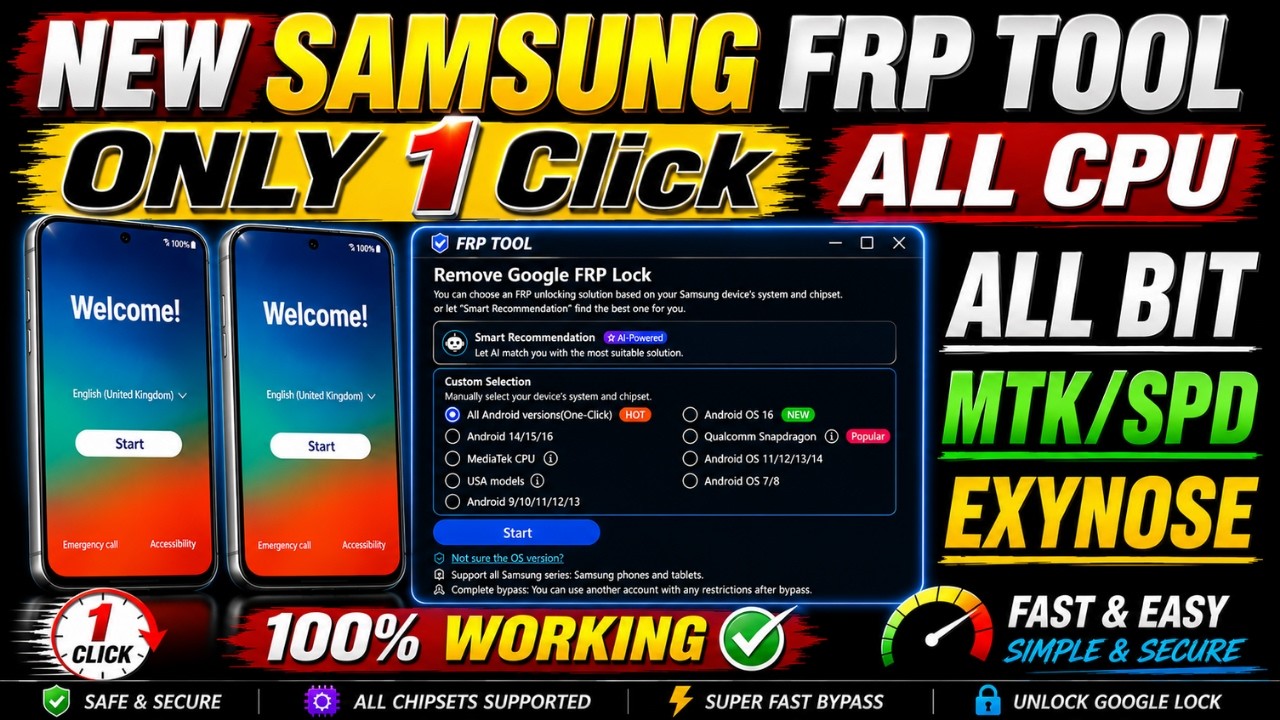 Samsung FRP Lock Removal 2026 Android 12/13/14/15/16 Easy Method | 1 Click Samsung Frp Tool
