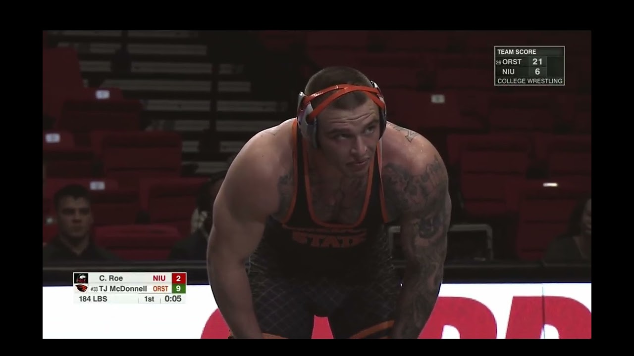 184lbs TJ McDonnell (Oregon State) vs Caleb Roe (Northern Illinois)