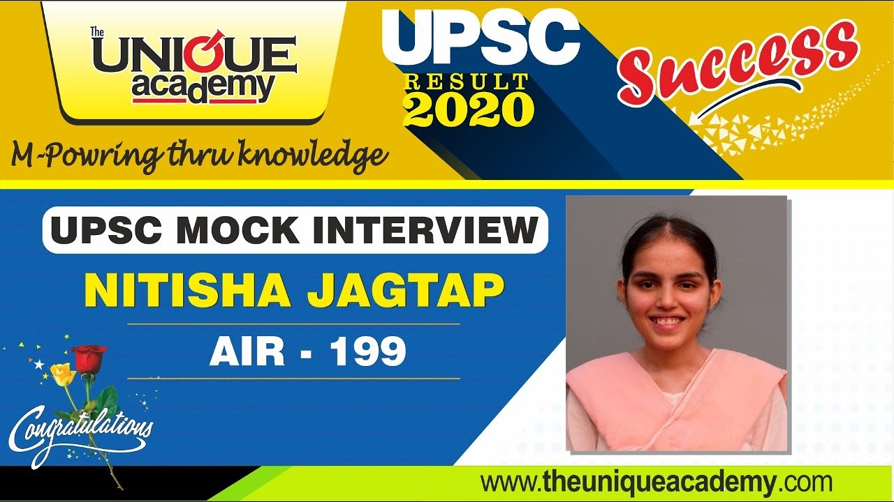 NITISHA  SANJAY JAGTAP (AIR- 199) Mock Interview at The Unique Academy