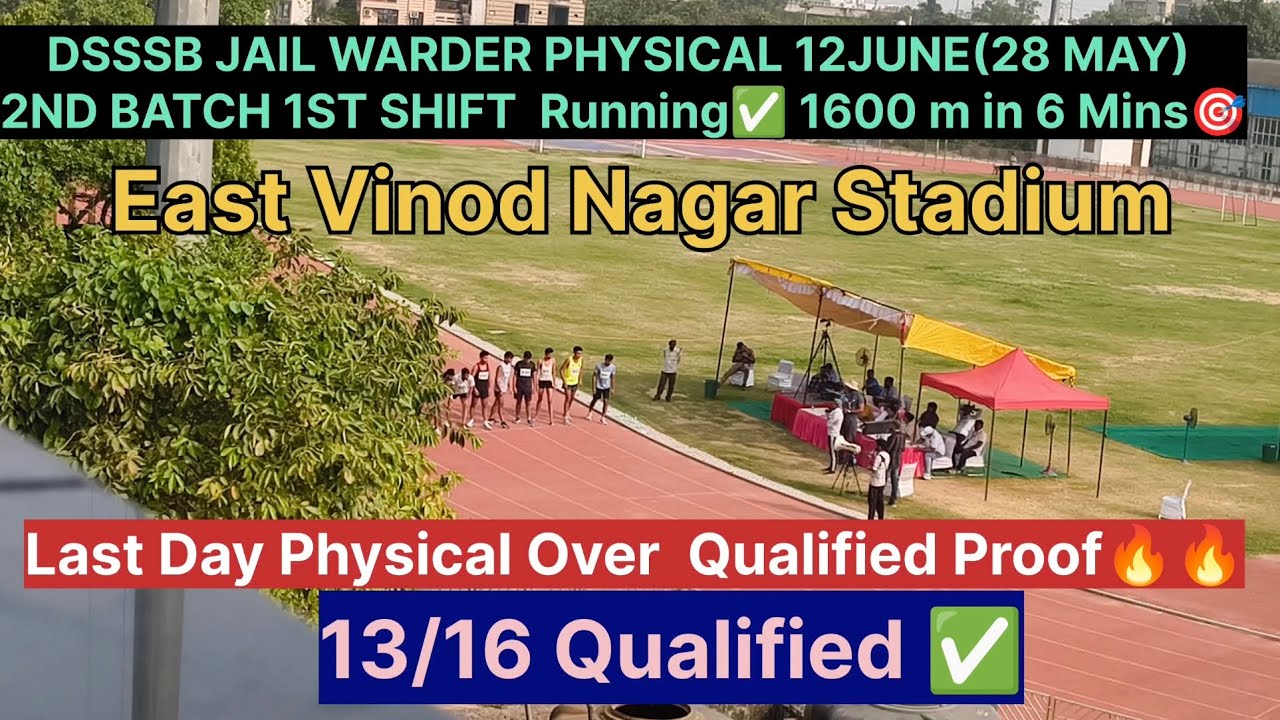 DSSSB Jail Warder Physical✅ My Timing-?🔥 East Vinod Nagar|| 1600m Physical Qualified ✅