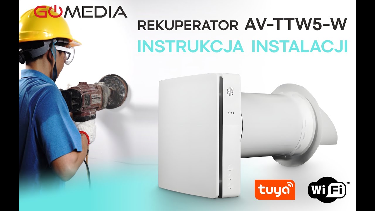 Rekuperator Ścienny GOMEDIA AV-TTW5-W - Instrukcja Montażu