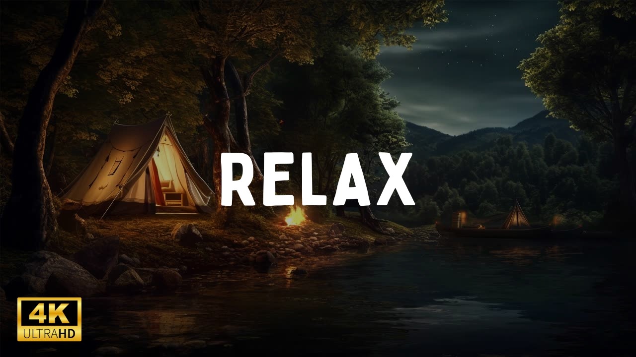 Night Ambience with Wind & Soft Piano (1 Hour) • Deep Sleep & Relaxation