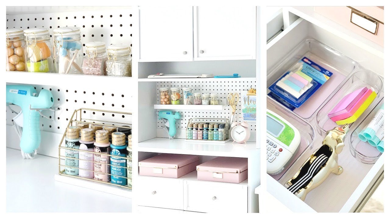 NEW!  Craft Station Cabinet Organization