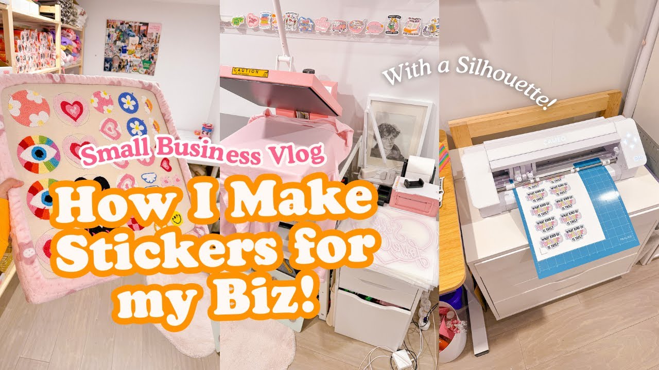 How I make stickers with my Silhouette Cameo 4 & wholesale orders 💖  | Studio Vlog 37 #smallbusiness