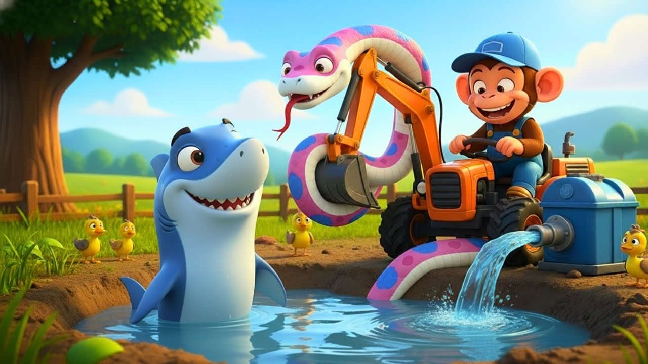 🐒🦈Funny Monkey Saves His Friends from a Giant Python 🐍