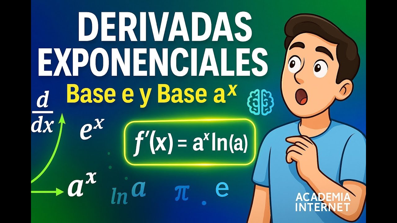 DERIVADA DE LA FUNCIÓN EXPONENCIAL ⚡ | Base e y Base Distinta a e 🧠