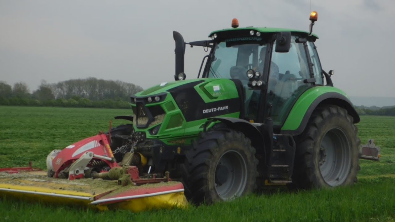 DEUTZ-FAHR 6155 Tractor Mowers With PÖTTINGER NOVACAT