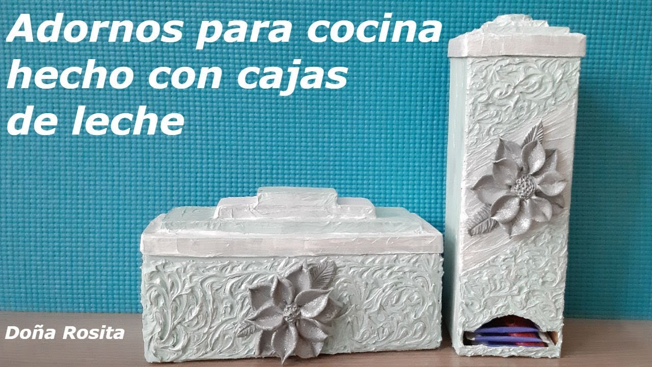 Diy Manualidades faciles con reciclaje de cajas de leche , adornos para cocina